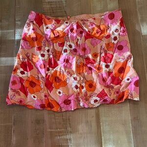 Urban Outfitters Pink & Orange Floral Mini Skirt